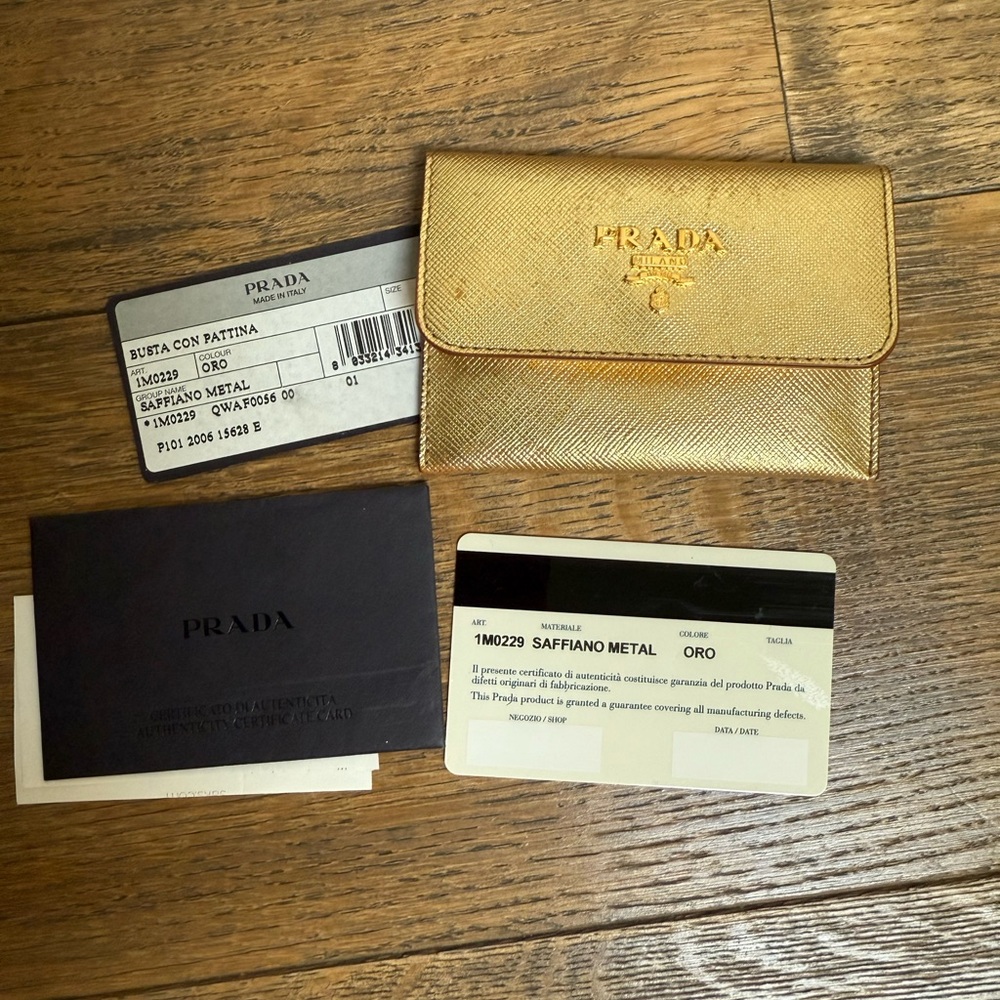 Prada Gold Card Holder